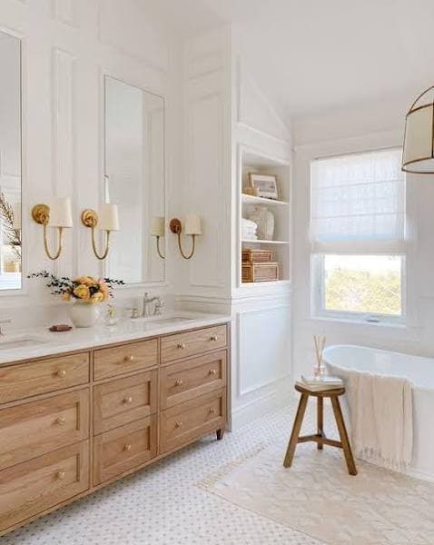 Spa-like bathroom remodel with soaking tub